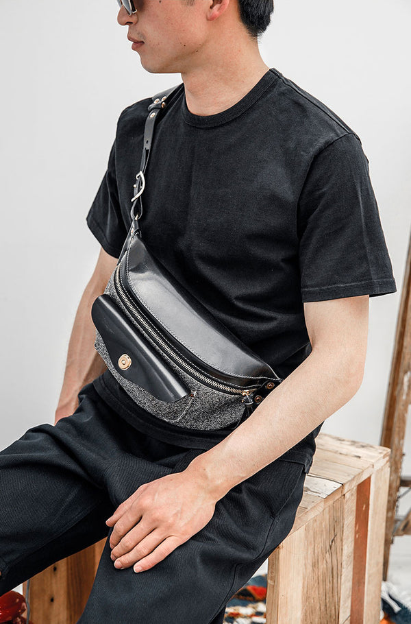 HK Pepper Salt workwear Canvas Chest Bag AP-2 Fashion casual Backpack Crossbody vintage cycling waist pack shoulder bag